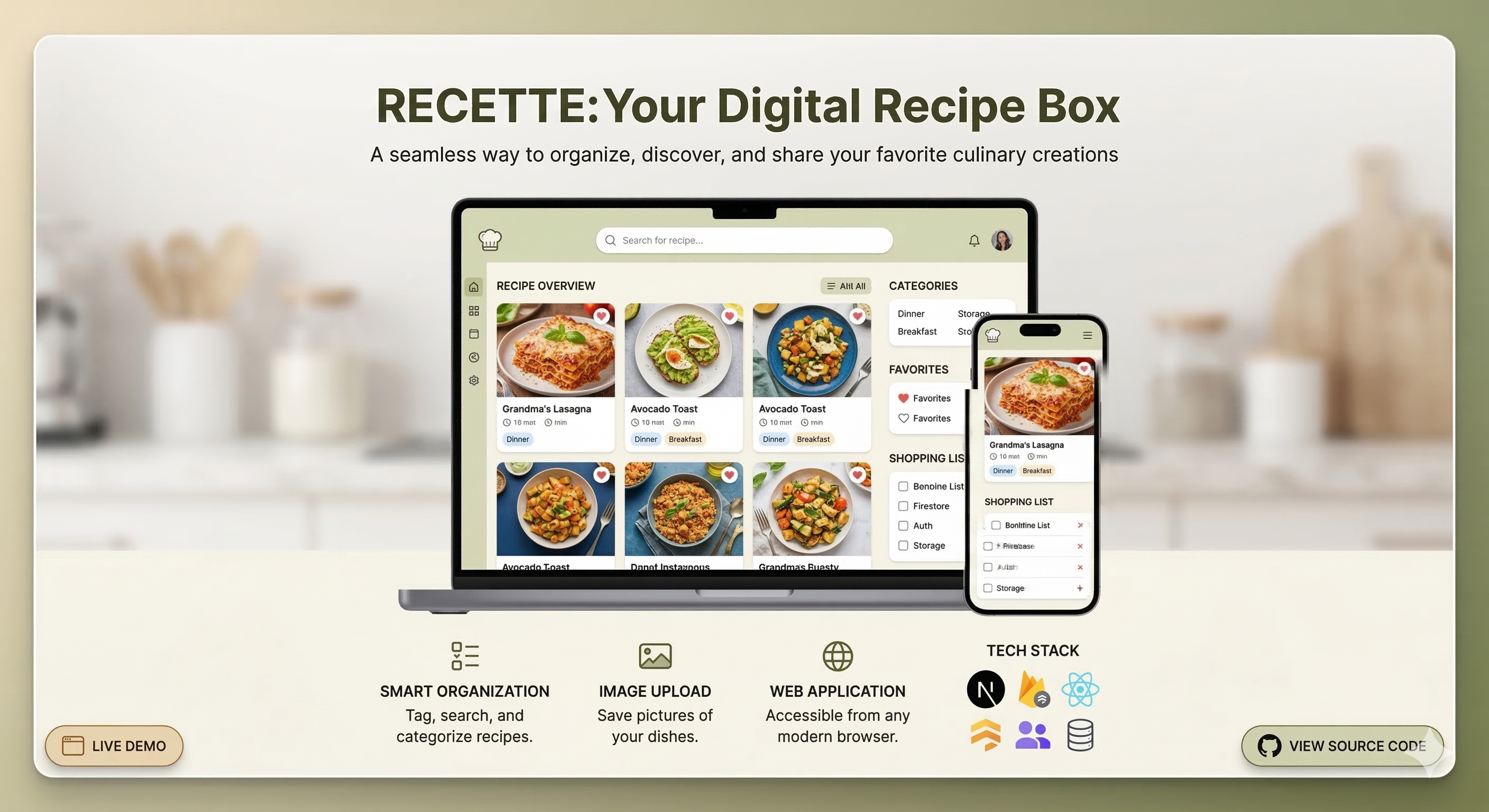 Recette - Recipe Organizer Web App